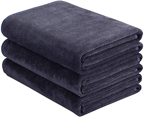FYIEN Gym Towels Microfibre Sports Towels Fast Drying Absorbent Workout Sweat Towels for Gym Fitness Yoga Camping Travel Hiking Beach for Men and Women 3-Pack 40cm X80cm Grey