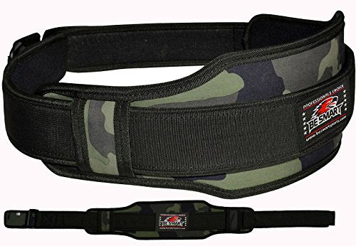 Weight Lifting Belt Gym Training Back Support Neoprene Lumber Pain Fitness Camo (Green Camo, Small 27