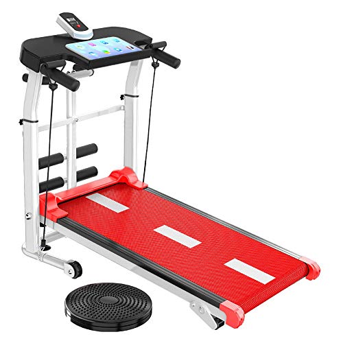 YFFSS Running Machines Treadmill,Home Folding Flat Motion Silent Multi-function,Small Fitness Equipment,Load 150Kg,for Men and Women Use (Color : Red)