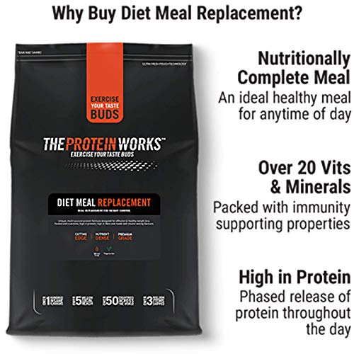 THE PROTEIN WORKS Diet Meal Replacement Shake | Nutrient Dense Complete Meal | Immunity Boosting Vitamins, Affortable | Healthy And Quick | Banana Smooth | 500 g