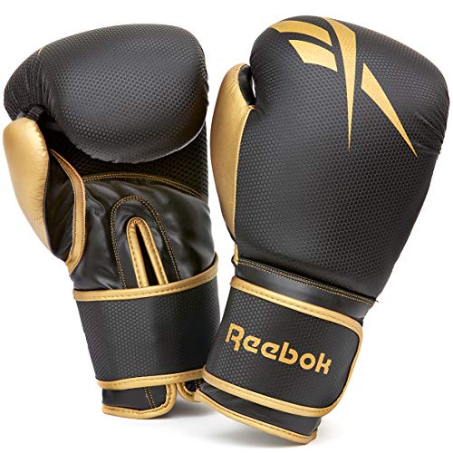 Reebok Unisex's Retail Boxing Gloves, Black/Gold, 10oz