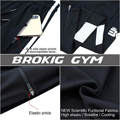 BROKIG Jogging Bottoms Men's Cotton Tracksuit Bottoms Sports Trousers Men's  Long Fitness Slim Fit Trousers, beige : : Fashion