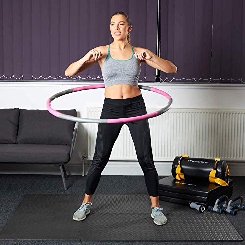 GFITNHSKI Weighted Hula Hoop, Folding Weighted Hula Hoop, Fitness Hula Hoop, 6 Section Detachable Design Professional Soft Fitness Hoola Hoops,for Fitness, Sports, Massage, Home, Loss