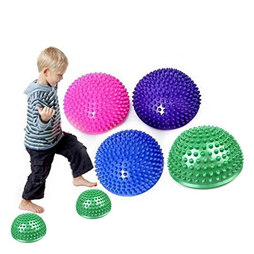 Portable Stability Balance Pods Foot Press Massager Spike Therapy Dome Yoga Balance Trainer Kids Induction Trainer Fitness Strength Exercise Ball
