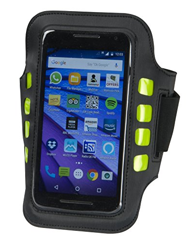 Aura Unisex's LED Armband Hi Visibility Phone Holder, Black, One Size