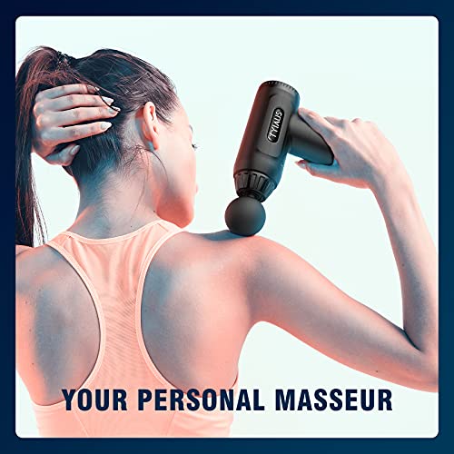 Muscle Massage Gun,TYIAUS Massage Gun Deep Tissue,30 Speeds Powerful Percussion Massager,Portable Muscle Gun,6 Massage Heads,LCD Touch Screen, Handheld Body Massager for Muscle Pain Relief,Relax