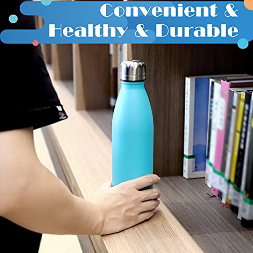 BOGI 17oz Insulated Water Bottle Double Wall Vacuum Stainless Steel Bottle Leak Proof keeps Hot and Cold Drinks for Outdoor Sports Camping Hiking Cycling, Comes with a Cleaning Brush Gift (Mint)