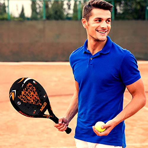 MCD Sports Tennis Padel Racket 3K Carbon Fibre Faces with Soft Eva Foam Grip Handle for Control and Power Professional Match Paddle Tennis Racquets Ideally for Adults/ Players