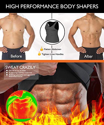 LaLaAreal Men Sweat Vest Neoprene Slimming Shirt Weight Loss Sauna Suit Waist Trainer Top