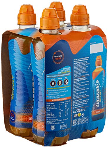 Lucozade Sport Drink, Orange, 4 x 500ml