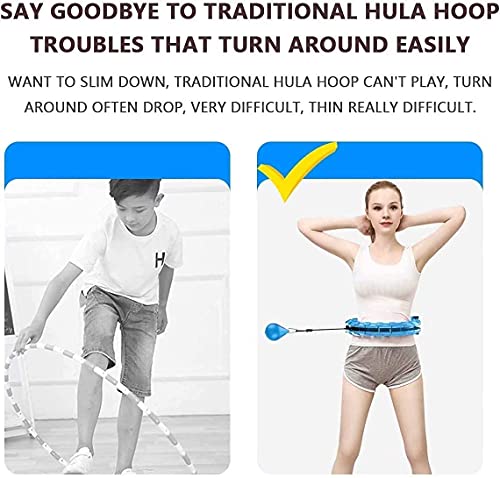 fitness hula hoops Weighted Smart Hoop 2In1 Abdomen Fitness Exercise Massage Hoola Hoops 360 Degree Massage Abdomen Fitness Hoop 27 Detachable Knots Auto-Spinning Ball for Adults and Kids Exercise