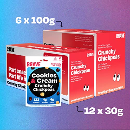 Brave Snacks BRAVE Roasted Chickpeas: Cookies & Cream - Delicious Healthy Snacks ...