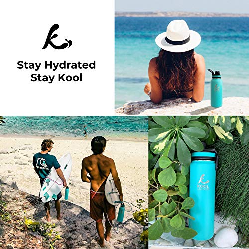 Kool Lagoon Stainless Steel Water Bottle | 650 ml | Vacuum Insulated Double Wall | Cold & Hot Flask | Sports Cap | BPA Free | Large Metal Thermos | Leakproof | For Gym, Travel, Sports | Gift Box