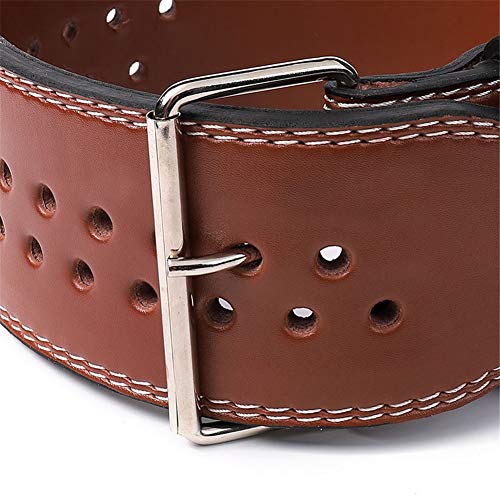 yinbaoer Leather Belt Weight Lifting Fitness Gym Belts Adjustable Weight Lifting Belt For Brace Support Exercise Fitness Training brown,S