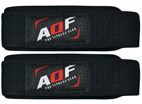 AQF Weight Lifting Straps Neoprene Padded Wrist Support,Training Hand Bar Straps Bodybuilding Powerlifting Fitness Exercise Grips (Black)