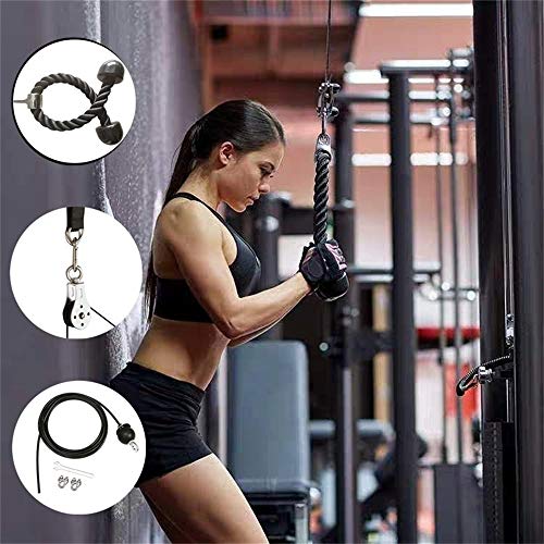 N+A Pulley Cable System Fitness Wrist Roller Trainer for Pulldowns Lifting Loading Pin Triceps Rope Home Gym Workout Accessories with Adjustable Length