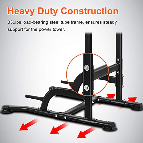ONETWOFIT Pull up rack station for Home Gym fitness with Multi-Function Adjustable Height Power tower