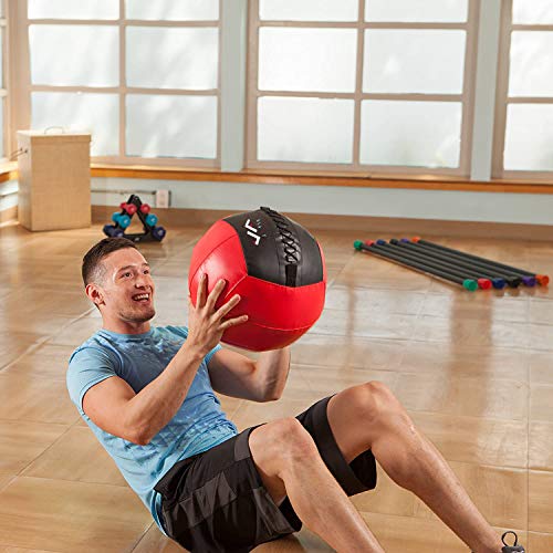 j/fit Wall Medicine Ball, Red/Black, 20 LB (20-0056)