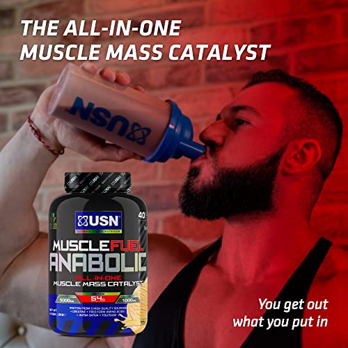 USN Muscle Fuel Anabolic Banana All-in-one Protein Powder Shake (2kg): Workout-Boosting, Anabolic Protein Powder for Muscle Gain - New Improved Formula