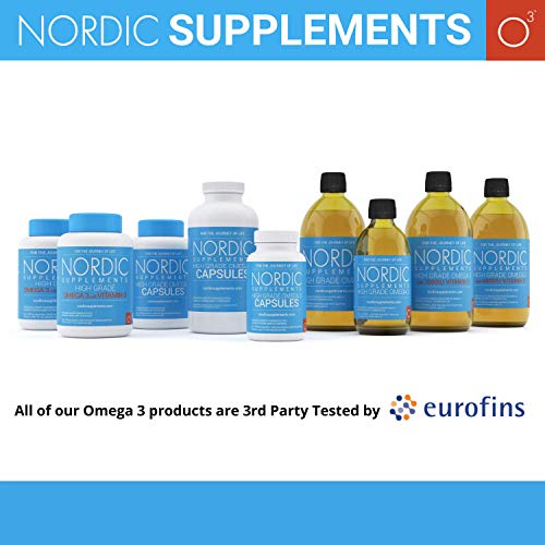 Nordic Supplements High Strength Pharmaceutical Grade Omega 3 Fish Oil Capsules, 1000 mg, Pot of 365 Capsules