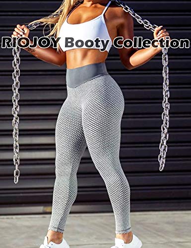 RIOJOY Women Ruched Butt Short Leggings Honeycomb High Waist Cropped Yoga  Pants 3/4 Length Capris Fitness Tights Blue - ShopStyle