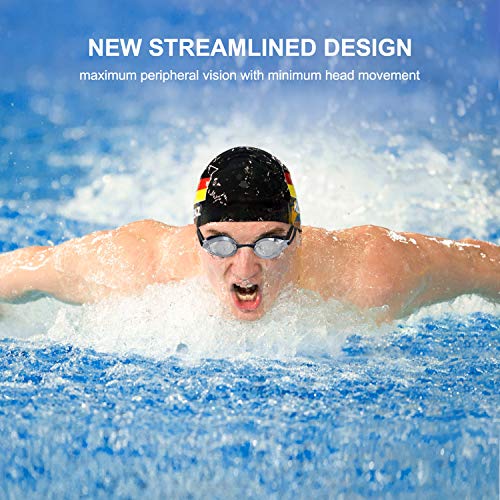 TOPLUS Swimming Goggles, Racing Swim Goggles Adult Unisex Swim Goggles, No Leaking Anti Fog UV Protection Soft Silicone Nose Bridge Goggles swimming for Men, Women, Junior and Kids Age 8+(Silver)