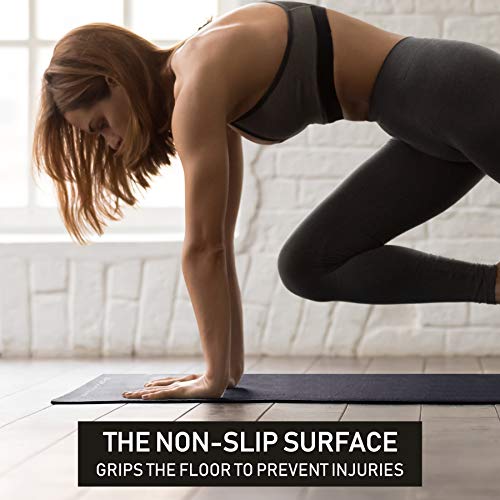 Sport24 Yoga Mat Non-slip Multipurpose- Pilates, Ab workouts, Stretching, Push ups, Gymnastics- 183cm X 62cm X 1cm with Carry Strap- Men/Women