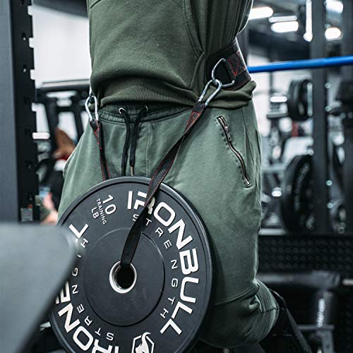 Iron Bull Strength Nylon Dip Belt - Weight Belt with Nylon Strap Chain for Lifting Weights - Perfect for Weighted Pullup, Dips, Squats and Weightlifting - for Men and Women