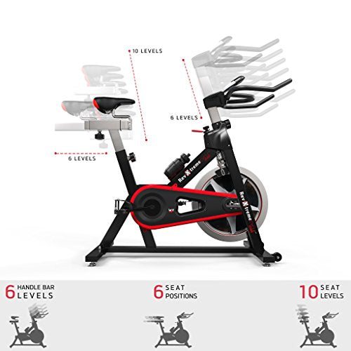 WeRSports® Exercise Bike Aerobic Training Cycle Indoor Cycling Machine Cardio Workout - Heavy Duty Frame - Adjustable Handle Bar & Seat Heart Rate Sensors & 6-Function Monitor