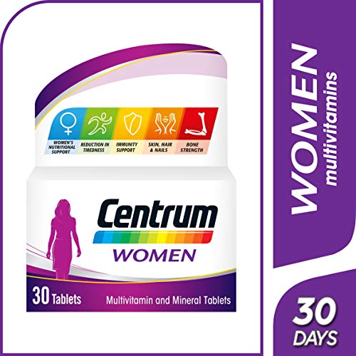 Centrum Women Multivitamin & Mineral Tablets, 24 Essential Nutrients Including Vitamin D, Complete Multivitamin Tablets, 60 Tablets