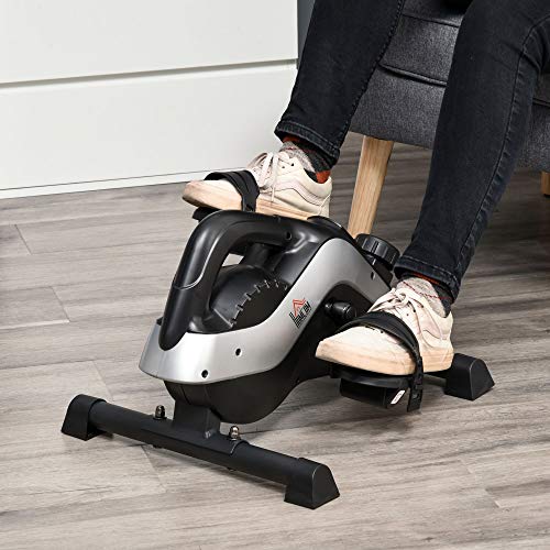 HOMCOM Portable Mini Pedal Exercise Bike 8 Levels Magnetic Resistance Cycle Leg Fitness Cardio Workout w/LCD Display Black