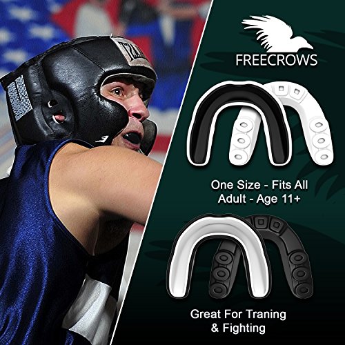 FreeCrows 2x Mouth Guard/Gum Shields - Teeth Protection for all Contact Sports and Games : Lacrosse Rugby Boxing MMA Ice Hockey American Football all Martial Arts - Fighting Mouthguards for Teens