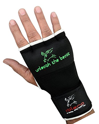 Islero Boxing Inner GEL Gloves hand Wraps Punch Bag MMA Grappling Martial Arts Bandages (Large/XL)
