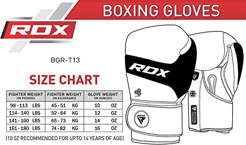 RDX Boxing Gloves for Training Muay Thai Maya Hide Leather Mitts for Sparring, Kickboxing, Fighting Great for Heavy Punch Bag, Double End Speed Ball Focus Pads Punching
