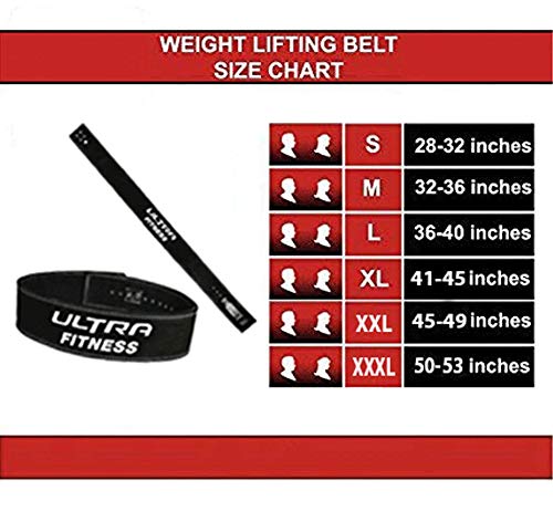 ULTRA FITNESS Weight Lifting Leather Lever Belt Powerlifting Gym Training 10mm (XL 40