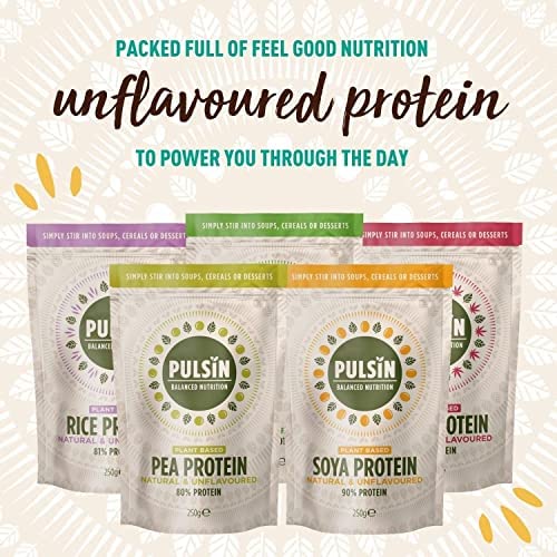 Pulsin - Unflavoured Vegan Pea Protein Powder - 1kg - 8.0g Protein, 0g Carbs, 41 Kcals Per Serving - Gluten Free, Plant Based, Palm Oil Free & Dairy Free