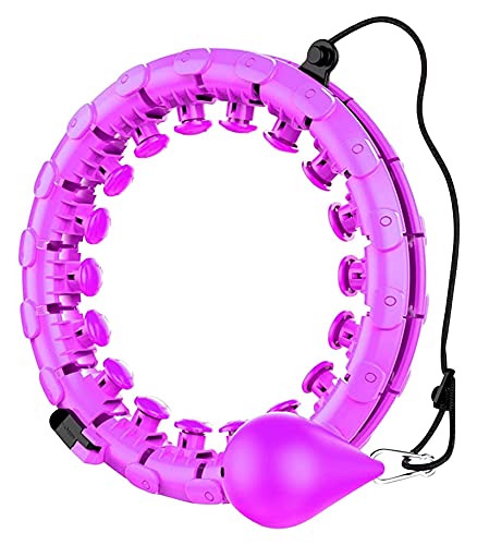 GFITNHSKI Smart Hula Ring Hoops, Weighted Smart Hula Hoop With Auto-Spinning Hoop, Adjustable Pilates Fitness Circles, Weighted Hula Circle 24 Detachable Fitness Ring, for Beginner Fitness Aids