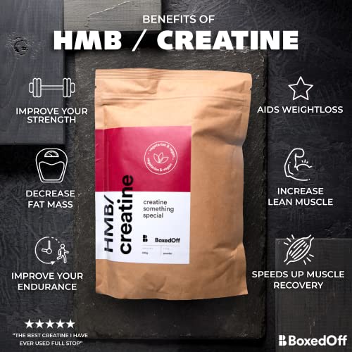 Boxed Off HMB and Creatine Food Supplement, Vegan Food Powder Supplement, for Athletes and Training, Helps Build Lean Muscle, Strength and Aids Recovery - 240g (60 Servings)