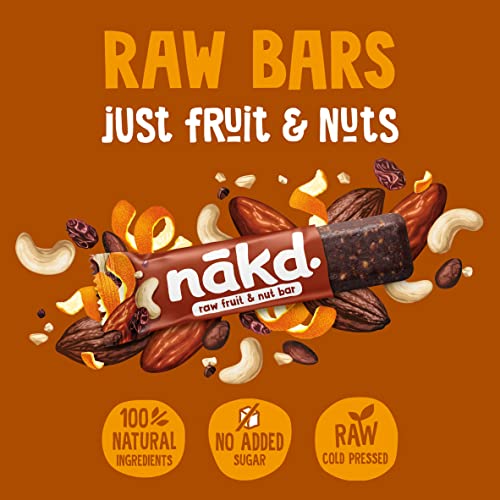 Nakd Cocoa Orange Natural Snack Bars - Vegan Bars - Healthy Snack - Gluten Free Bars 35 g (Pack of 18)