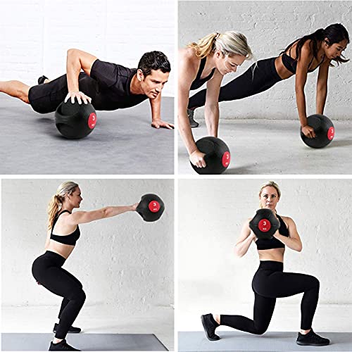 Medicine Ball Double Handle Rubber Medicine Ball, Home Gym Core Strength Training Fitness Ball, 3kg/4kg/5kg/6kg/7kg/8kg/9kg/10kg (Size : 8kg/17.6lbs)