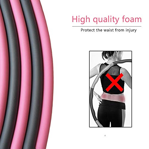GIMCALO Hula Weighted Hoop for Exercise, 2021 Upgrade Section 1.2 Kg Detachable Steel Workout Ring Hoops Fitness for Adults Weight Loss, Perfect for Home Gym Equipment