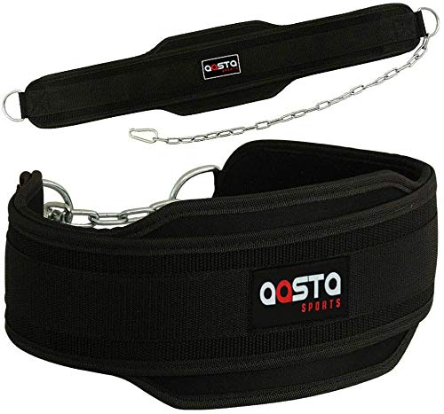 Neoprene Dipping Belt with Metal Chain Gym weight lifting Dip Training body work