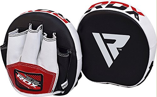 RDX Synthetic Leather Strike Shield PAIR Smarty Hook Jab Pads Boxing Thai Pao MMA Training, Bianco, Unique