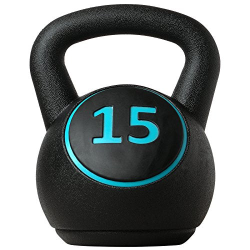 DTX Fitness Kettlebell Weights Set - 5lb (2.3 kg), 10lb (4.5 kg) and 15lb (6.8 kg) Kettlebells and Tray