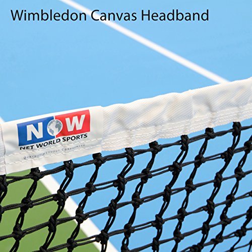 Vermont 3.5mm DT Championship Tennis Net [42ft] | ITF Regulation Net | Professional Tennis Net System | Tennis Accessories for Clubs | Tennis Club Essentials (Standard Headband, Double Loop Cable)