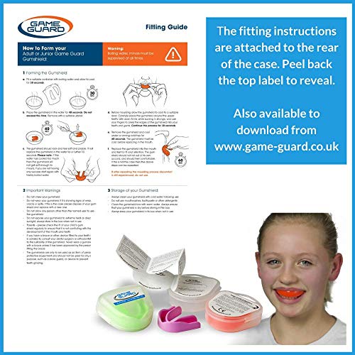 Game Guard Boil & Bite Mouth Guard/Gum Shield – Mouldable Mouthguard/gumshields - Adult/Senior - CE Approved, School Sports, Rugby, Hockey (BLACK)