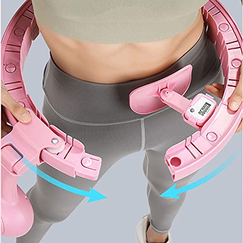 fitness hula hoops,Weighted Smart Hula Hoop 16 Detachable Knots Adjustable Weight Auto-Spinning Ball 2 In 4 Abdomen Fitness Weight Loss Massage Hula Hoops, Smart Hula Hoop Adults And Kids Exercise