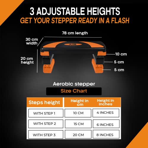 Xn8 Steppers for Exercise Workout 3 Height Adjustable 10cm 15cm 20cm Exercise Step Non-Slip Aerobic Fitness Cardio Home Gym Routines Training