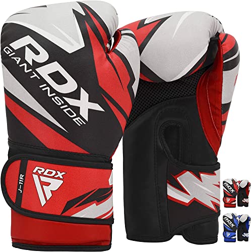 RDX Kids Boxing Gloves for Training and Muay Thai, Maya Hide Leather Junior Mitts for Kickboxing, Sparring Good for Youth Punch Bag, Grappling Dummy and Focus Pads Punching