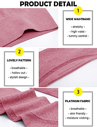 STARBILD Breathable Comfortable Seamless Soft Leggings Womens High Waist Compression Yoga Pants Ladies Active Sports Gym Wear Stretch Running Trousers Workout Bottoms Training Exercise Fitness Tights